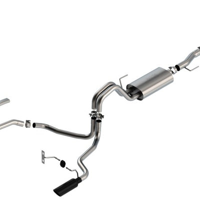 Borla F-150 2021 3.3L CC SB EC STB XL/XLT/Lariat/KR/Plnm/LTD 3/2.25 SRE Cat-Back S-Type BLK CHR Tips