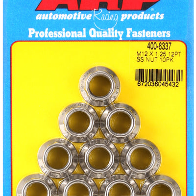 ARP M12 x 1.25 M14 WR 12pt Nut Kit - 10 Pack