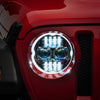 Raxiom 18-23 Jeep Wrangler JL Axial Series 9-In Angel Eye LED Headlights- Blk Housing (Clear Lens)