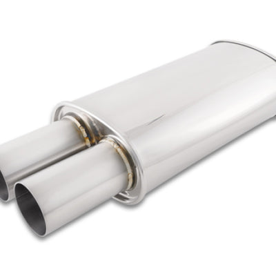 Vibrant Streetpower Oval Muffler w/3.00in Round Straight Cut Tip (2.50in Inlet)
