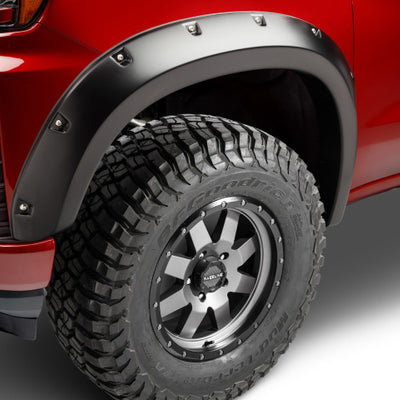 Bushwacker 22-23 Chevrolet Silverado 1500 (Ex. ZR2) Pocket Style Fender Flares 2pc Front - Black
