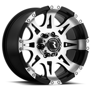 Raceline 982 Raptor 16x8in / 6x139.7 BP / 0mm Offset / 106.1mm Bore - Black & Machined Wheel