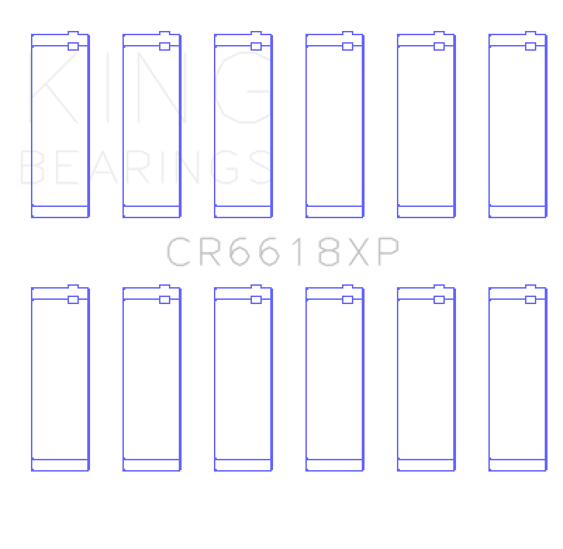 King Engine Bearings Chevrolet 200/229ci XP Series Connecting Rod Bearing Set - STDX Size