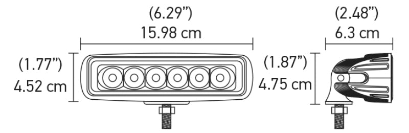 Hella Value Fit Mini Flush Mount 7.7in - 18W White Housing Flood Beam LED Light Bar