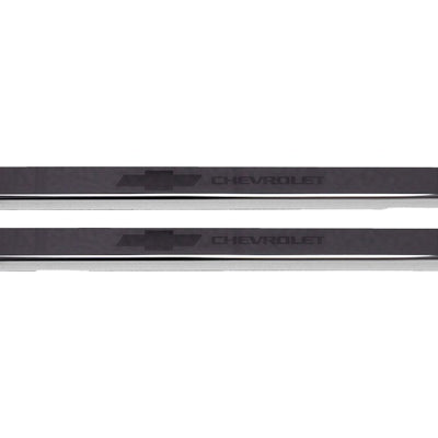 Putco 2020 Chevy Silv LD/HD Double/Regular Cab w/ Bow Tie Etching (2pcs) Black Platinum Door Sills