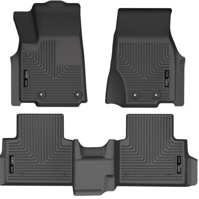 Husky Liners 21-23 Jeep Grand Cherokee L (w/2nd Rw Bnch) WeatherBeater FR+2nd Seat Floor Liner - Blk