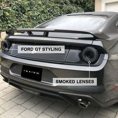 Raxiom 15-22 Ford Mustang Halo LED Tail Lights - Gloss Black Housing (Smoked Lens)