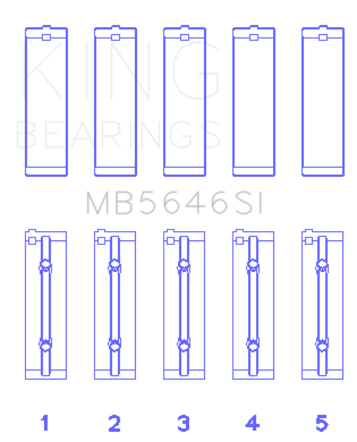 King Engine Bearings Toyota 1AZFE / 2 AZFE (Size +0.25mm) Crankshaft Main Bearing Set