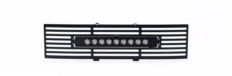 Putco 11-14 Ford F-150 - EcoBoost Bumper Grille Inserts - Black SS Bar and 10in Luminix Light Bar