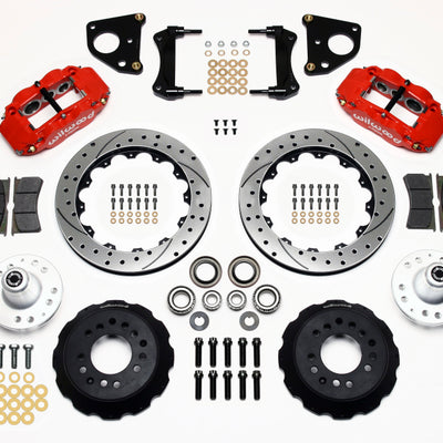 Wilwood Narrow Superlite 6R Front Hub Kit 12.88in Drilled Red 62-72 CDP B & E Body-Drum