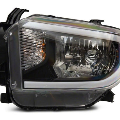 Raxiom 14-21 Toyota Tundra Axial Series Headlights w/ SEQL LED Bar- Blk Housing (Clear Lens)