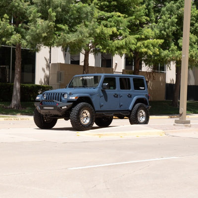 Road Armor 18-20 Jeep Wrangler JL Spartan Front Bumper Bolt-on w/Pre-Runner Guard - Tex Blk
