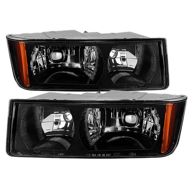xTune Chevy Avalanche w/ Body Cladding Only 02-06 OEM Headlights - OEM (Black) HD-JH-CAVA02-AM-BK