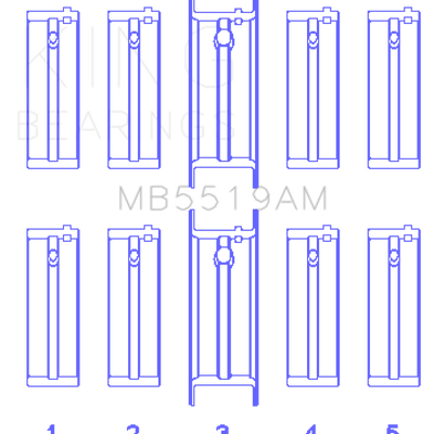 King Engine Bearings Daewoo/Opel/Vauxhall (Size 0.5) Main Bearing Set