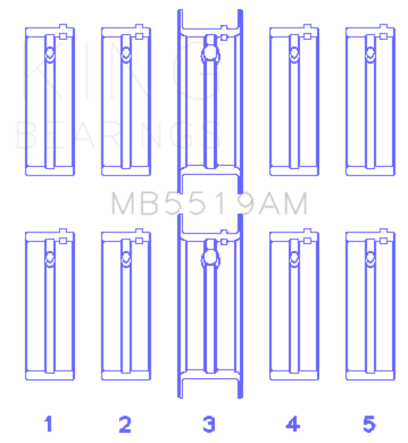 King Engine Bearings Daewoo/Opel/Vauxhall (Size STD) Main Bearing Set