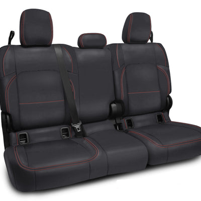PRP 2020+ Jeep Gladiator JT Rear Bench Cover for with Cloth Interior - Black with Red Stitching