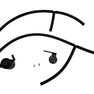 J&amp;L 17-24 Nissan Armada / 14-24 Infiniti QX80 5.6L Driver Side Oil Separator 3.0 - Black Anodize