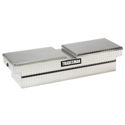 Tradesman Aluminum Gull Wing Cross Bed Truck Tool Box w/Push Button (70in.) - Brite