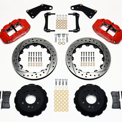 Wilwood Narrow Superlite 6R Front Hat Kit 13.06in Drill Red 65-82 Corvette C2/C3