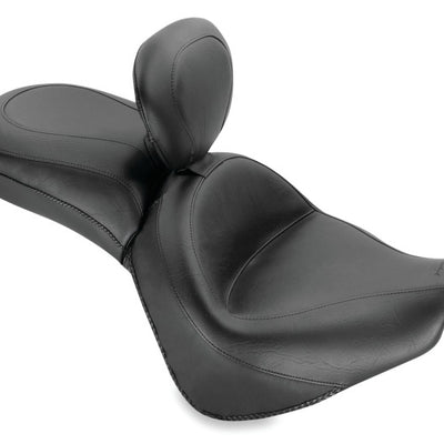 Mustang 06-21 Kawasaki Vulcan 900 Classic, Custom Touring 1PC Seat w/Driver Backrest - Black