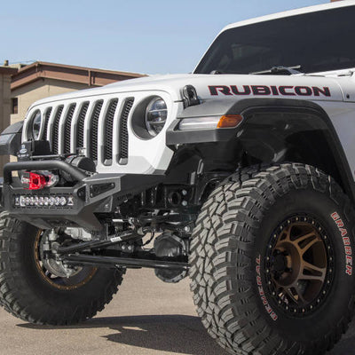Addictive Desert Designs 2018 Jeep Wrangler JL Rock Fighter Front Bumper w/ Low Profile Top Hoop