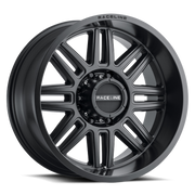 Raceline 948B Split 16x8in / 8x165.1 BP / 0mm Offset / 125.2mm Bore - Satin Black Wheel