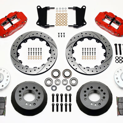 Wilwood Narrow Superlite 6R Front Hub Kit 12.88in Drill Red 67-69 Camaro 64-72 Nova Chevelle