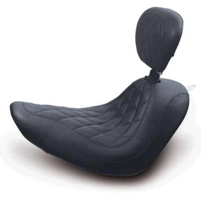 Mustang 06-17 Harley Softail Wide Tire(200mm)Wide Tripper Solo Seat w/DBR Diamond Stitch - Black