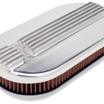 Edelbrock Air Cleaner Classic Series Oval Aluminum Top Cloth Element 17 5In X 9 35In X 3 9In