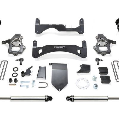 Fabtech 14-18 GM C/K1500 P/U w/oE Alm Or Stmp Stl UCA 6in Perf Sys G2 w/Dl 4.0 & 2.25