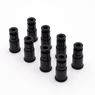 BLOX Racing 14mm Adapter Top (1in) w/Viton O-Ring & Retaining Clip (Set of 8)