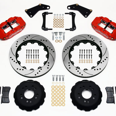 Wilwood Narrow Superlite 6R Front Hat Kit 14.00in Drill Red 65-82 Corvette C2/C3