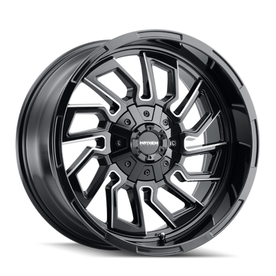 Mayhem 8111 Flywheel 22x10 / 5x127 BP / -19mm Offset / 87.1mm Hub Black w/ Milled Spokes Wheel