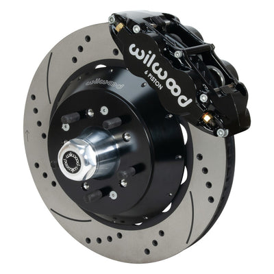 Wilwood Narrow Superlite 6R Black Front Big Brake Kit Ford 14in Drilled/Slotted Rotor