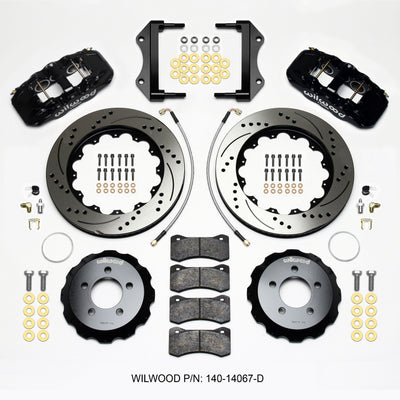 Wilwood AERO6 Front Hat Kit 14.25 Drilled 2014-Up Challenger w/Lines