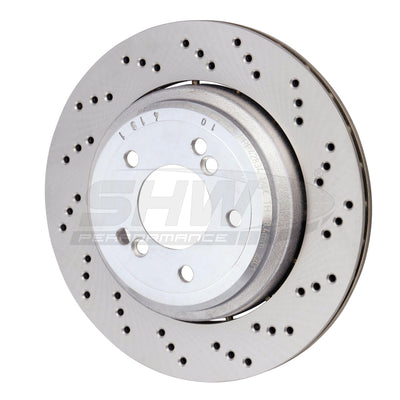 SHW 06-08 BMW Z4 3.2L Right Rear Cross-Drilled Lightweight Brake Rotor (34212282304)