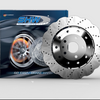 SHW 14-18 Audi RS7 4.0L Front Drilled-Dimpled Lightweight Wavy Brake Rotor (4G0615301AH)