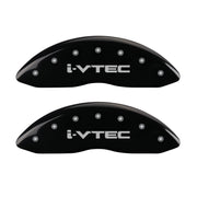 MGP 4 Caliper Covers Engraved Front & Rear i-Vtec Black finish silver ch