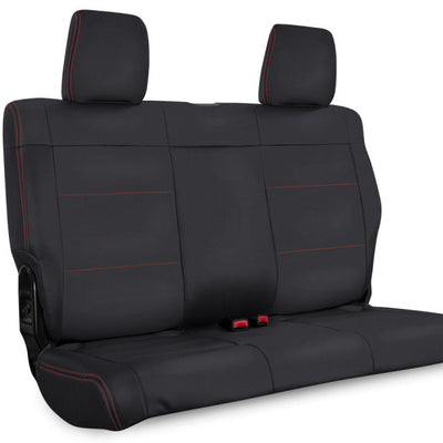 PRP 11-12 Jeep Wrangler JKU Rear Seat Cover/4 door - Black with Red Stitching