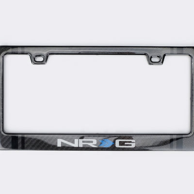 NRG Carbon License Plate Frame/ Fiber Poly Dip Finish Wet w/ NRG Logo