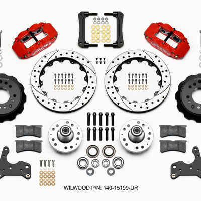 Wilwood Narrow Superlite 6R Front Hub Kit 12.88in Drill Red 65-72 CDP C Body -Drum