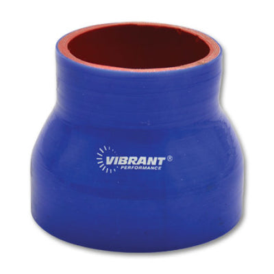 Vibrant 4 Ply Reinforced Silicone Transition Connector - 2in I.D. x 2.5in I.D. x 3in long (BLUE)