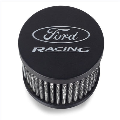 Ford Racing Black Crinkle Unshielded Breather w/Ford Racing Logo