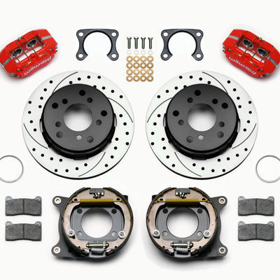 Wilwood Dynapro Lug Mount P/S Park Brake Kit Drilled Red Big Ford 2.00in Off Bronco 5 x 5.50
