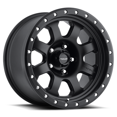 Raceline 928B Monster 17x9in / 6x139.7 BP / 0mm Offset / 107.95mm Bore - Satin Black Wheel