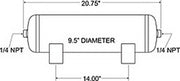 Firestone Air Tank 5 Gallon 9.5in. x 20.7in. (2) 1/4in. NPT Ports 150 PSI Max - Black (WR17609191)