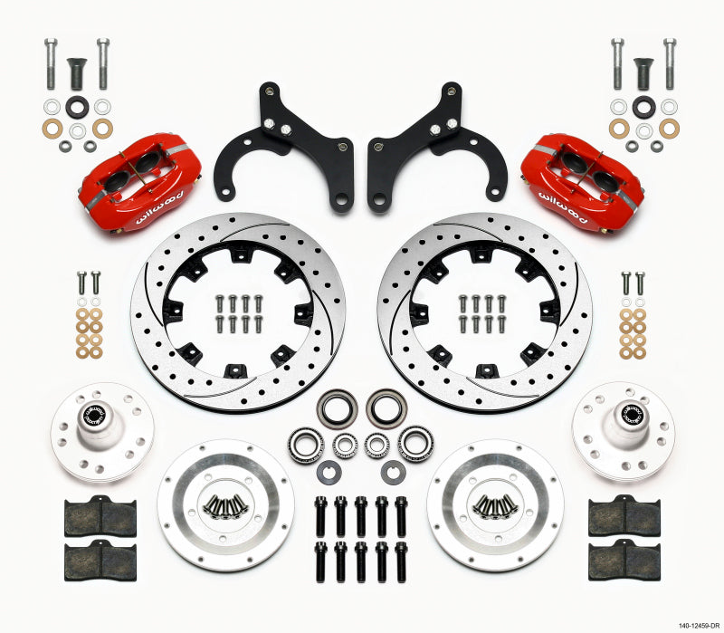 Wilwood Forged Dynalite Front Kit 12.19in Drilled Red 59-64 Chevy Impala / 63-64 Corvette