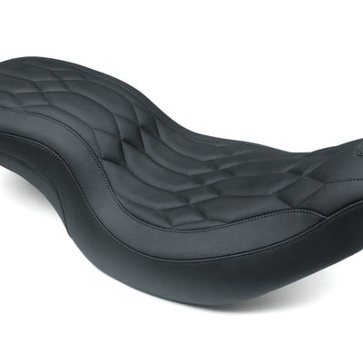 Mustang 14-21 Indian Chieftain,Chief,Roadmaster,Vt Wide Tripper 1PC Seat w/Diamond Stitch - Black