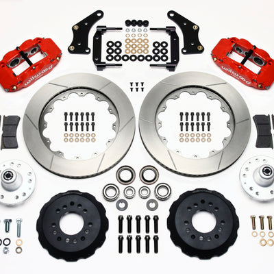 Wilwood Narrow Superlite 6R Front Hub Kit 14.00in Red Large GM 57-70 Drop Spindle