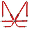 OMP Safety Harness One 2In Convertible Red Pull Up Conv Pull Down - (Fia 8853-2016)